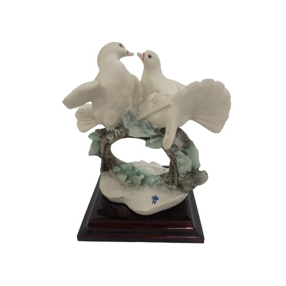 Giuseppe Armani Figurine Two Doves On A Branch Signed Vintage Sculpture Italy - Picture 5 of 15